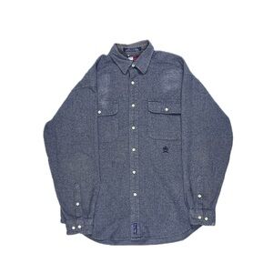 Vintage 1999 Tommy Hilfiger grey button up shirt men medium
